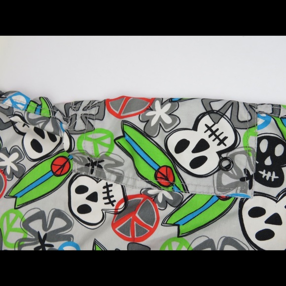 JOE BOXER skulls and peace signs swim trunk SZ 6/7 - Picture 4 of 8